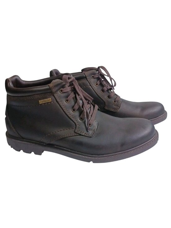 NEW Rockport Men\'s 10 Rugged Bucks Waterproof Chukka Boot DARK TAN COLOR main image 12